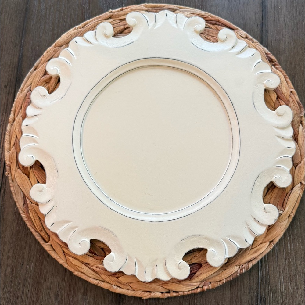Elegant White Decorative Pier One Charger Plates